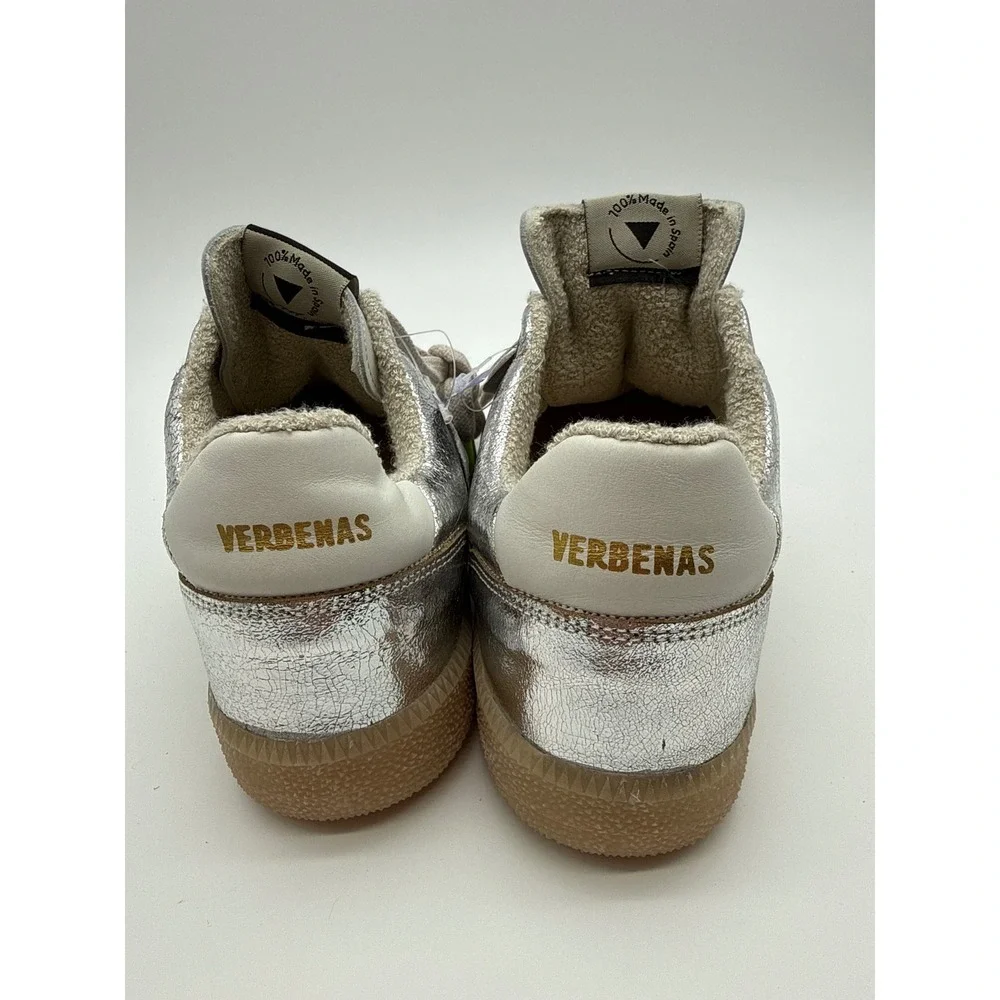 Verbenas Gaudi Sneakers Women size 7 metallic silver Low Top Lace Up Shoes NWT